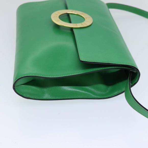 CELINE Shoulder Bag Leather Green Auth 75227A - Picture 4 of 16